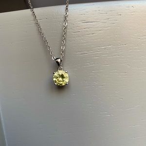 Peridot silver necklace
